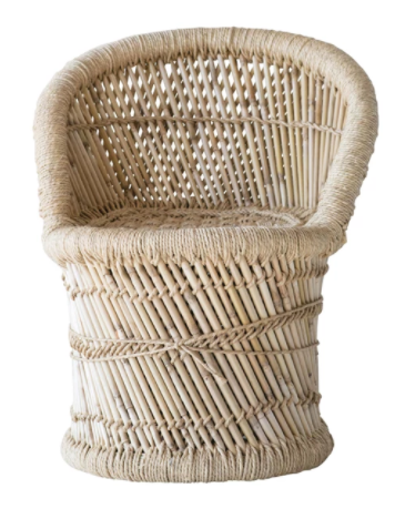 Woven Bamboo & Rope Chair – Lizzie Bee's Flower Shoppe
