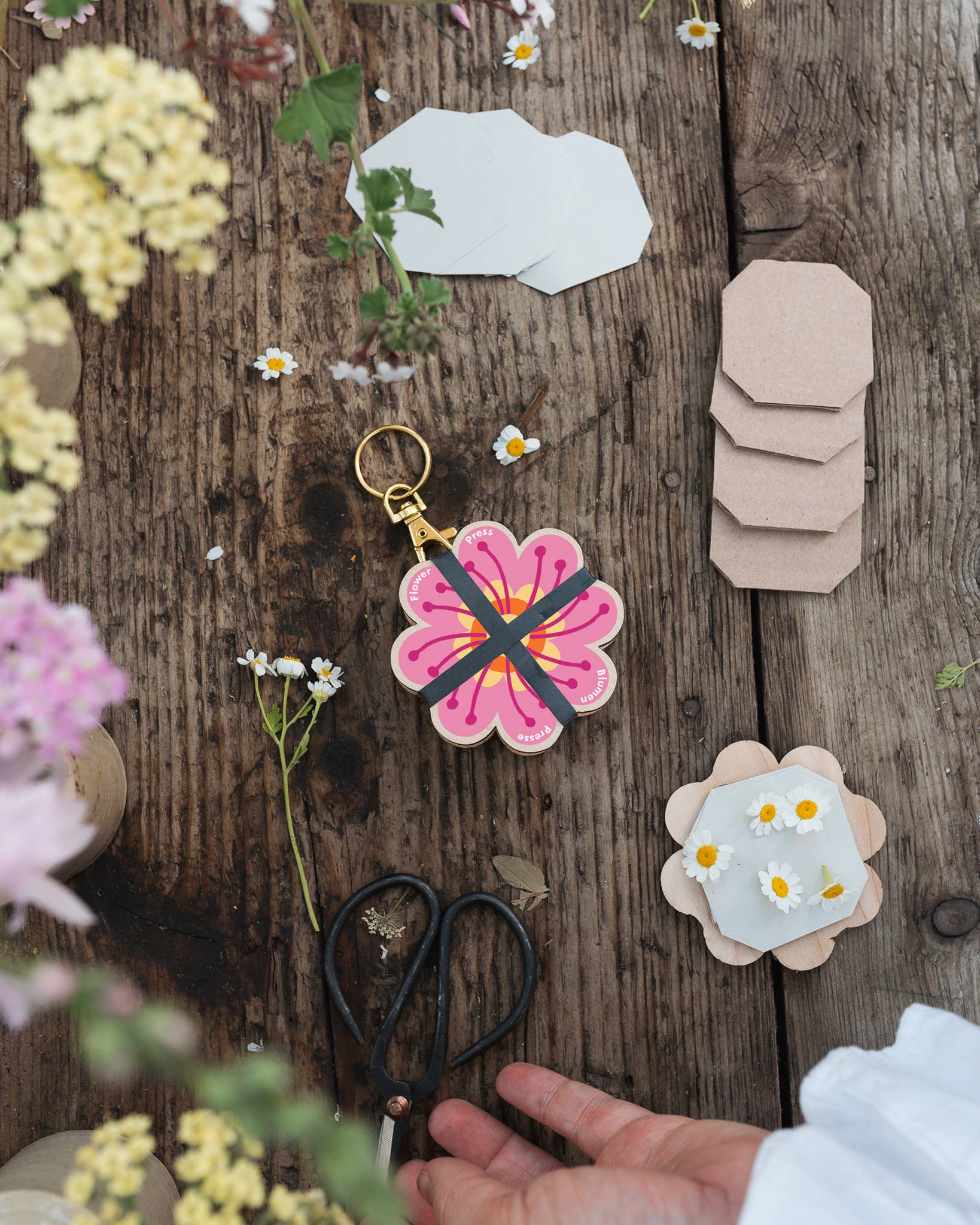 Keyring Flower Press | Orange & Pink Designs