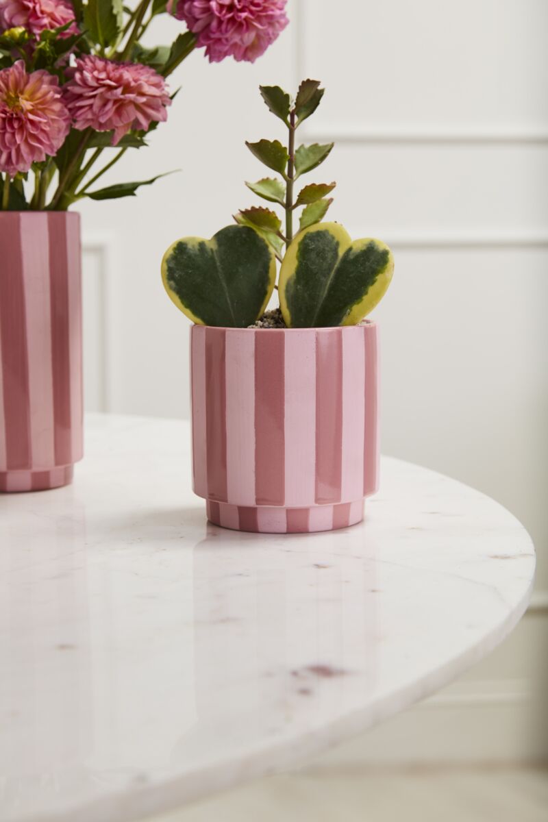 Pink Striped Vase