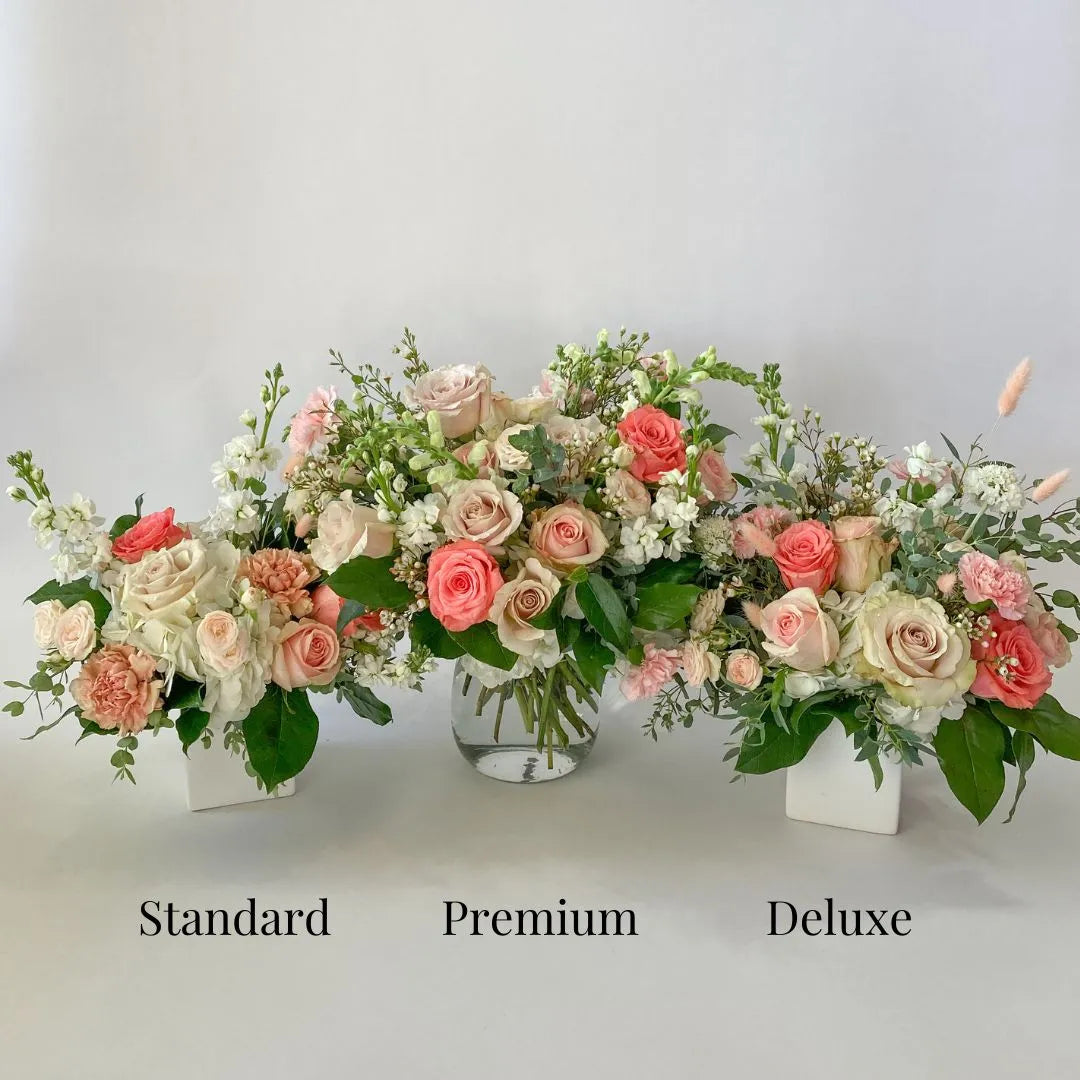 PRE-ORDER Sweetheart Valentine’s Floral Arrangement | Pinks, Ivory + Dried Stems