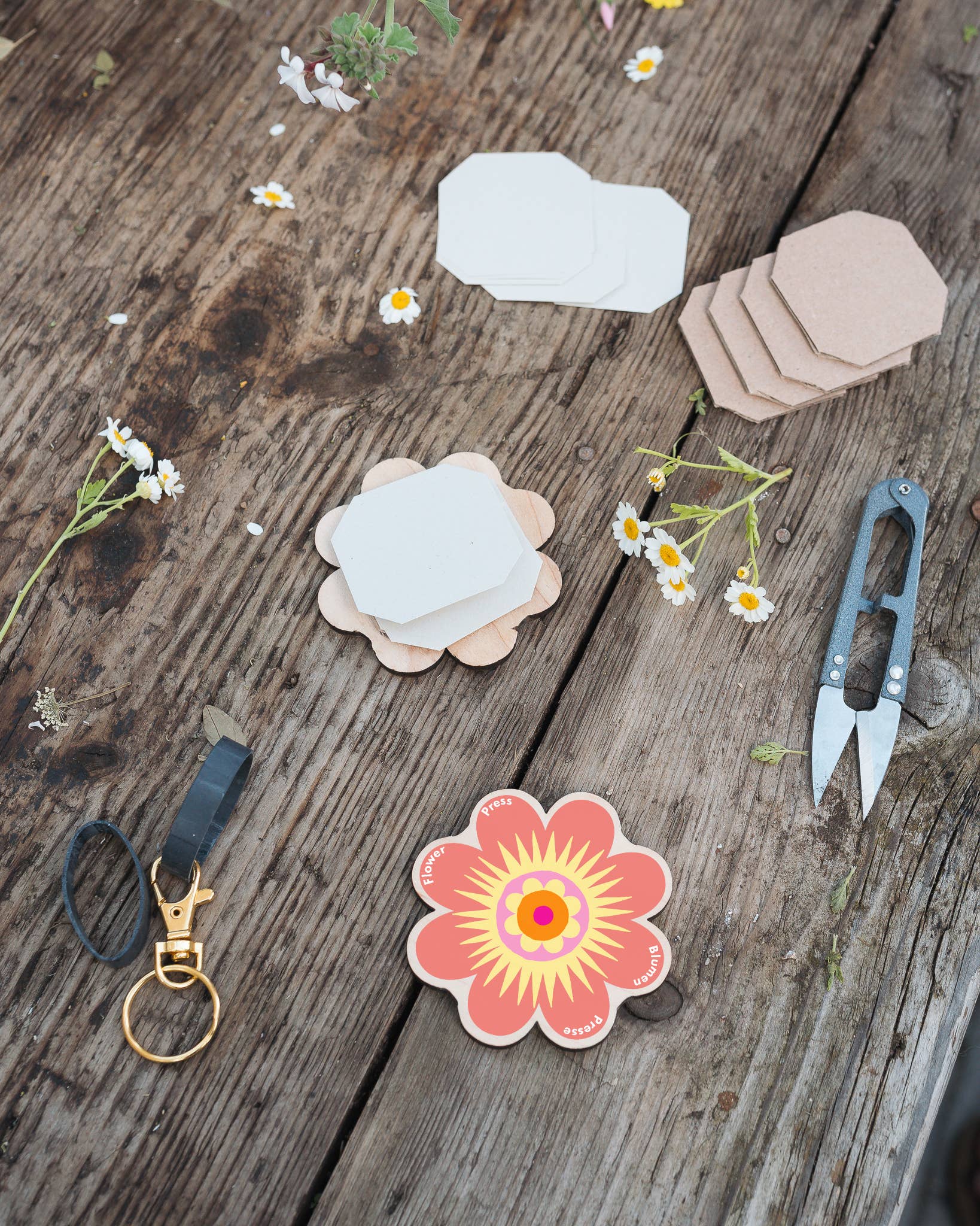 Keyring Flower Press | Orange & Pink Designs