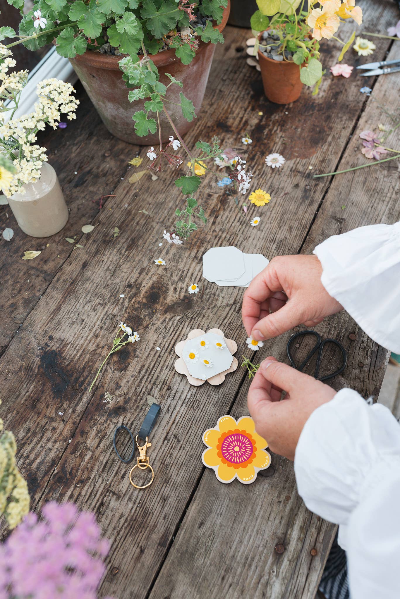 Keyring Flower Press | Orange & Pink Designs
