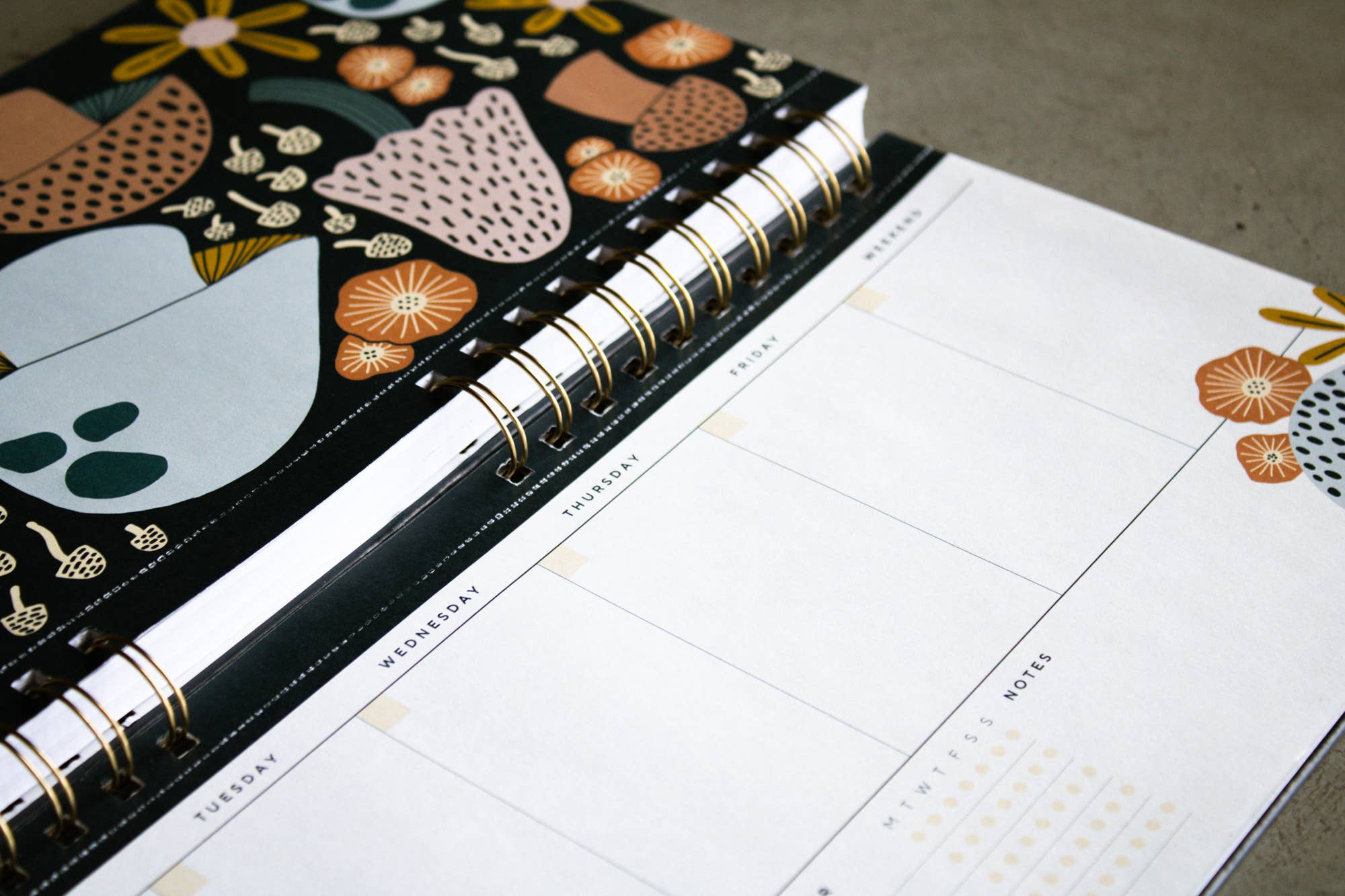Mushroom Bloom 2-Year Undated Desk Planner