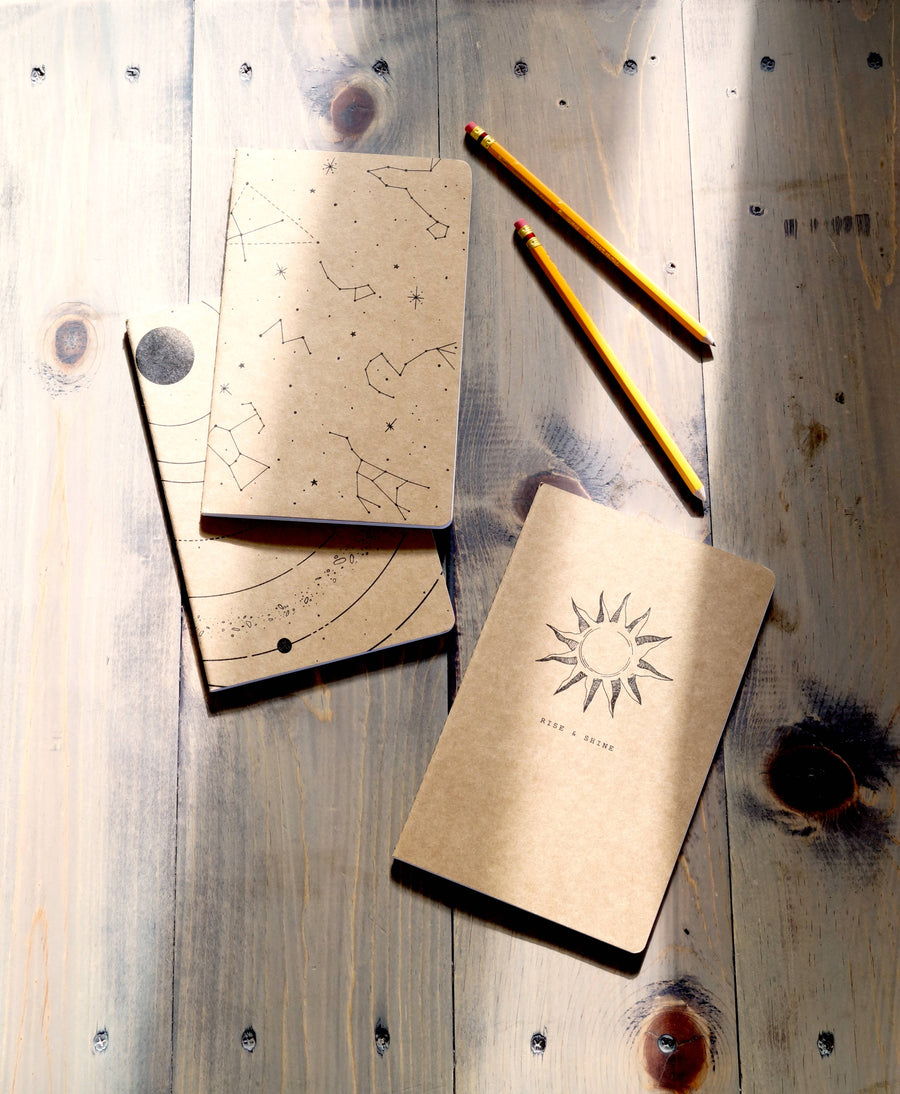 Astronomy Kraft 3 Pack Lined Journal Notebooks