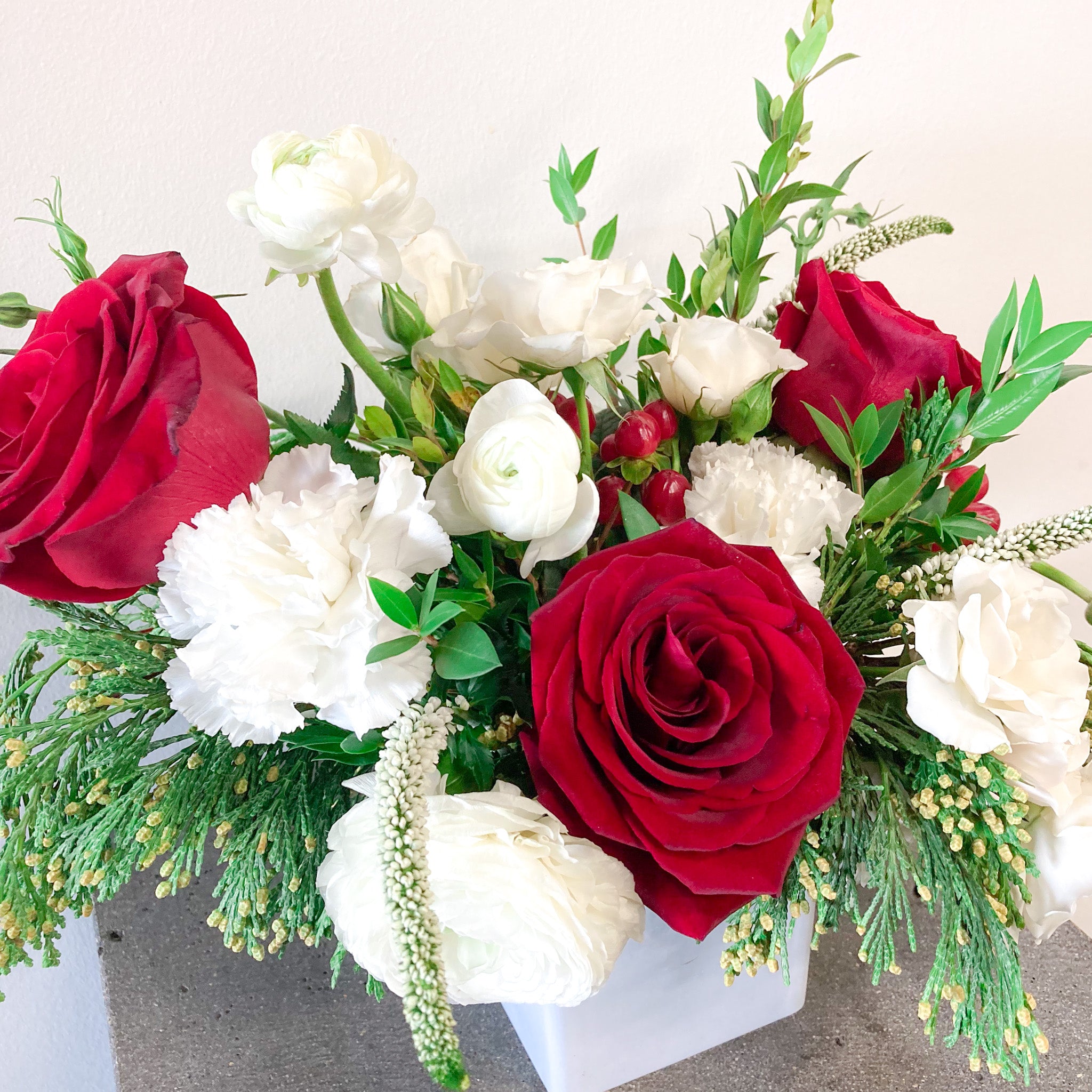 Candy Cane - Winter Seasonal Florist Design in Reds + Whites