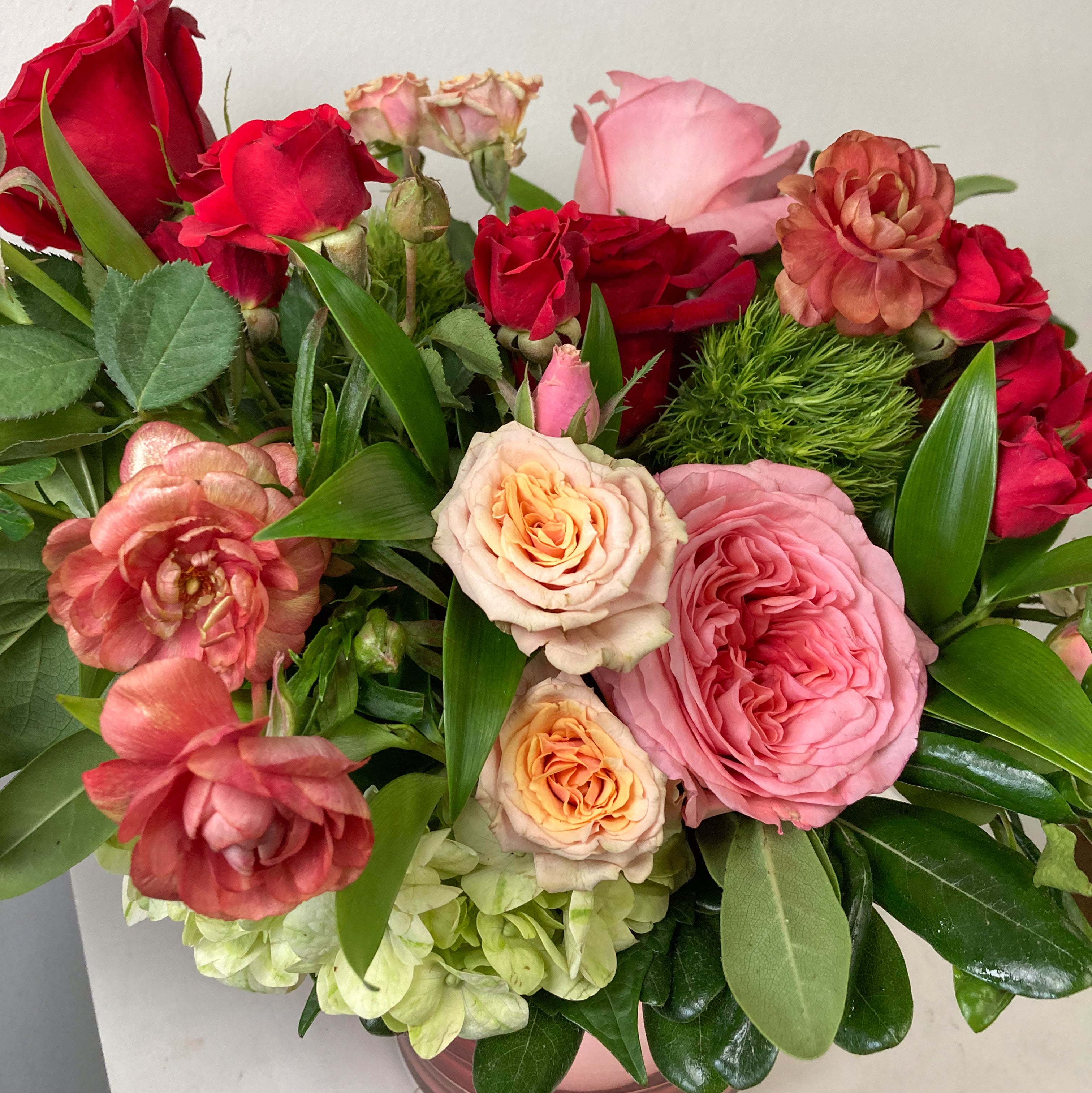 Strawberry Matcha | Florist Design in Pinks, Corals, Reds, and Green