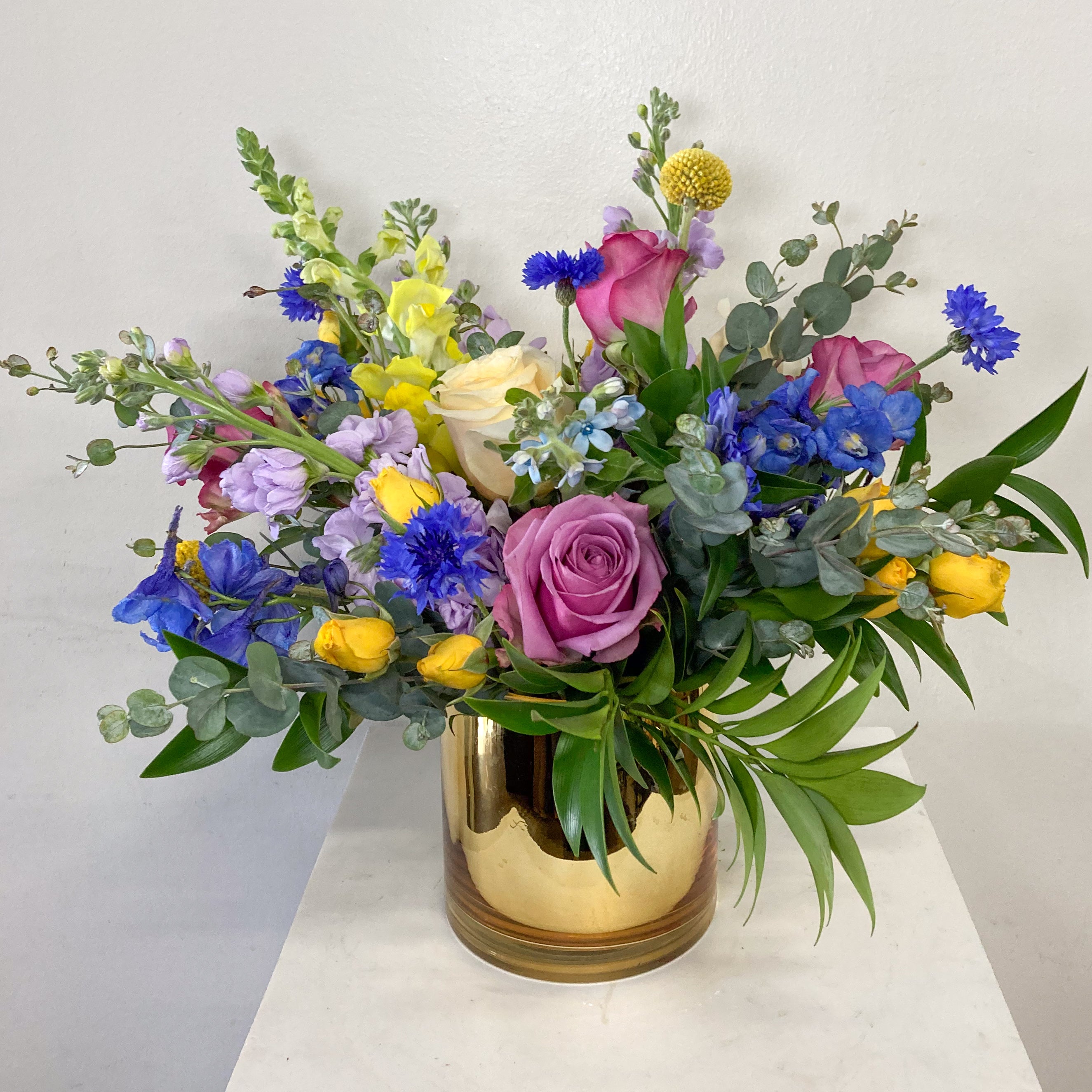 Blueberry Lemonade | Florist Design in Lavender, Blue, & Yellow