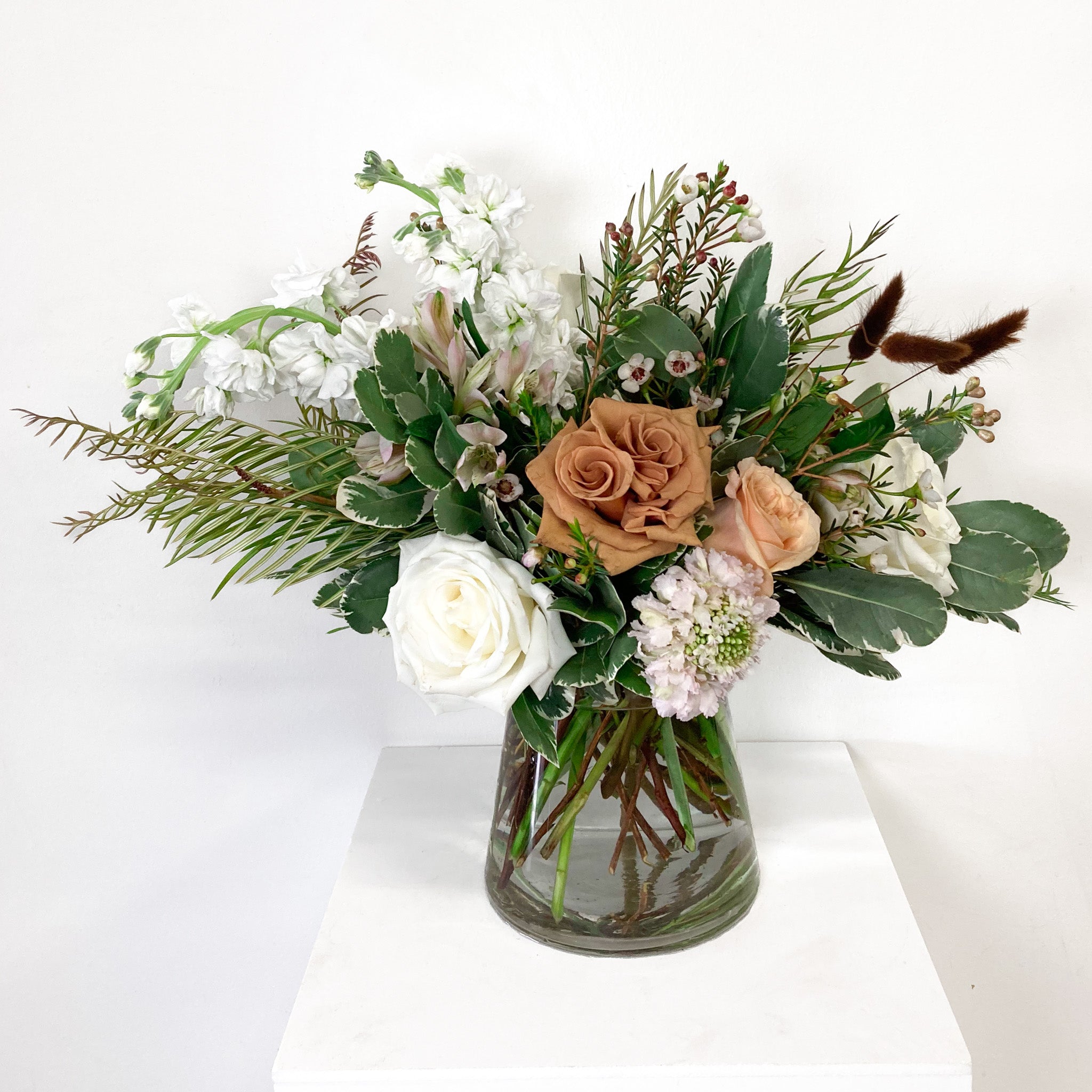 Cinnamon Cappuccino - Florist Design in Muted Browns & White