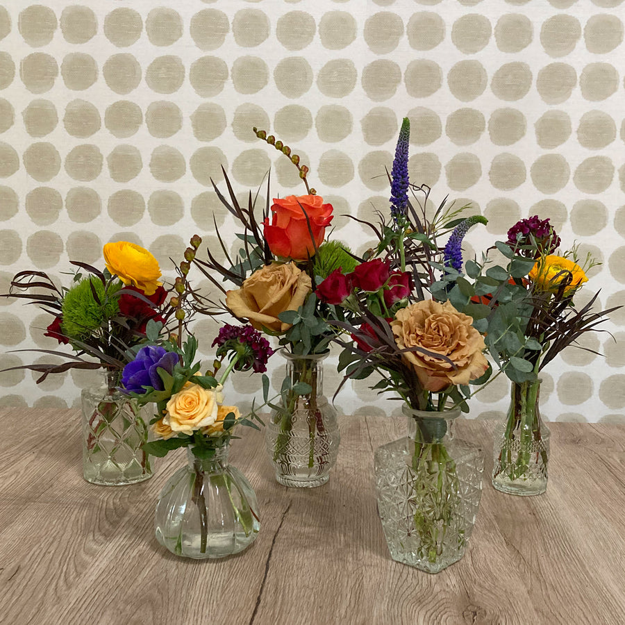 Styled Bud Vases | Florist Design for Thanksgiving Tables
