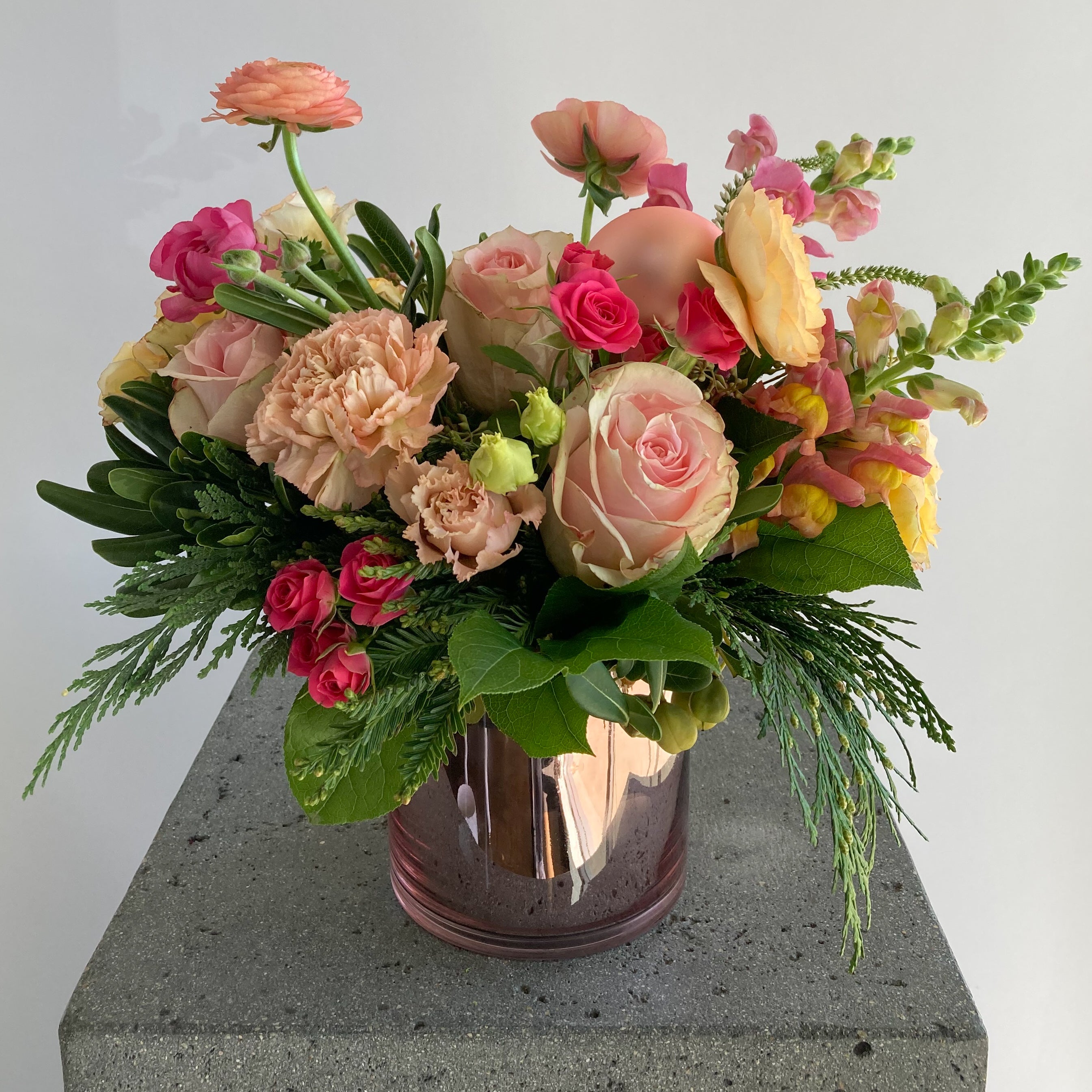 Peppermint Pink | Winter Seasonal Florist Design in Playful Pinks