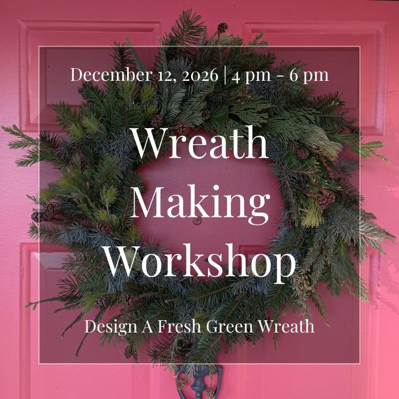 Info for December 12 Wreath Making workshop at Lizzie Bee's in Richardson, TX