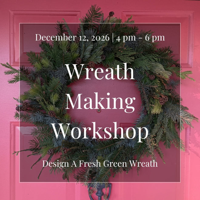Info for December 12 Wreath Making workshop at Lizzie Bee's in Richardson, TX