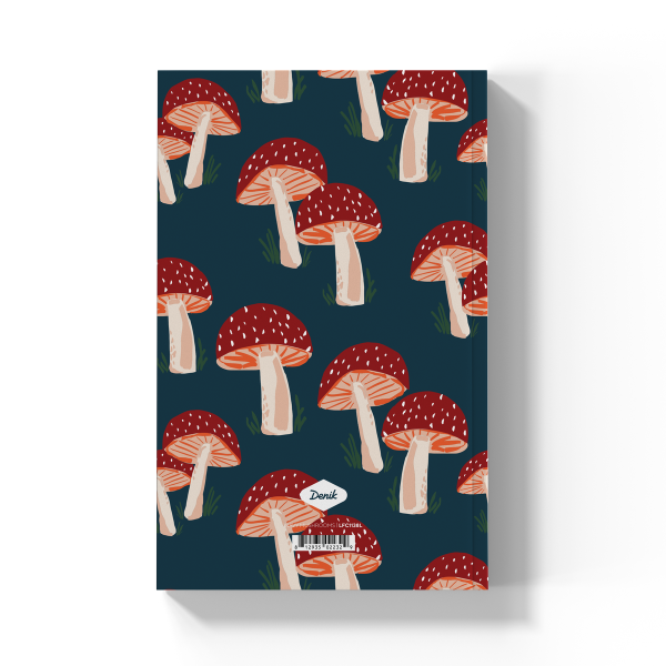 Navy Mushrooms  Soft Touch Classic Layflat Notebook