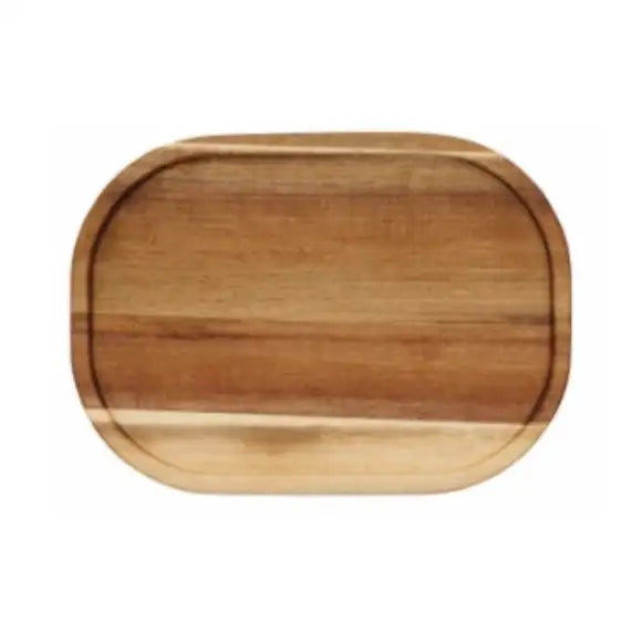 Wooden tray on a white background