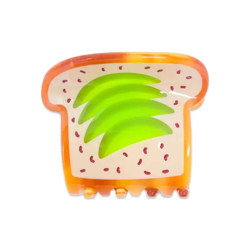 Avocado Toast Hair Claw food-inspired hair accessory on a white background