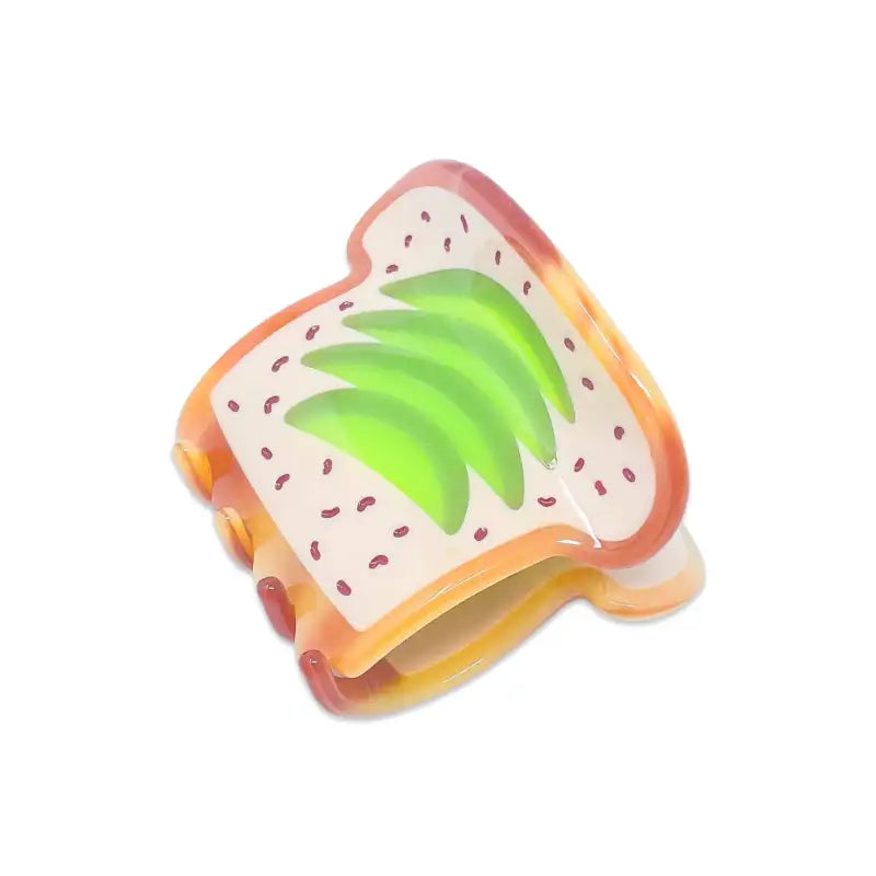 Avocado on toast claw with a white background