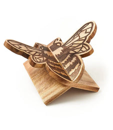 Wooden butterfly puzzle on a white background