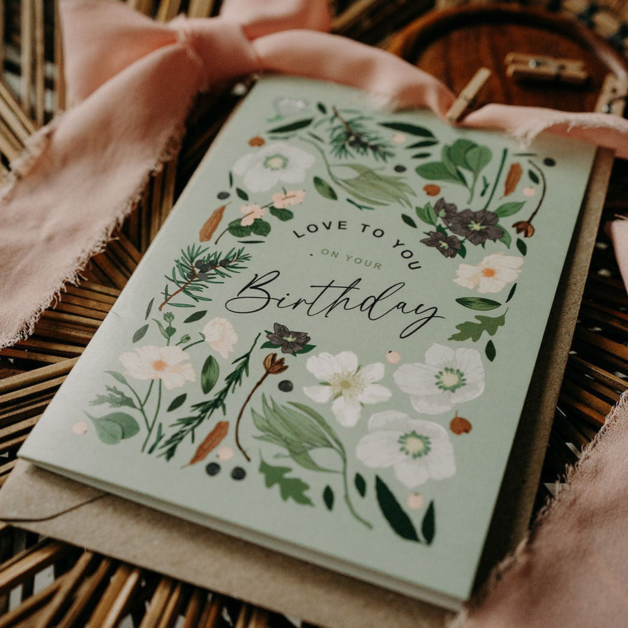 Birthday Love Botanical Card