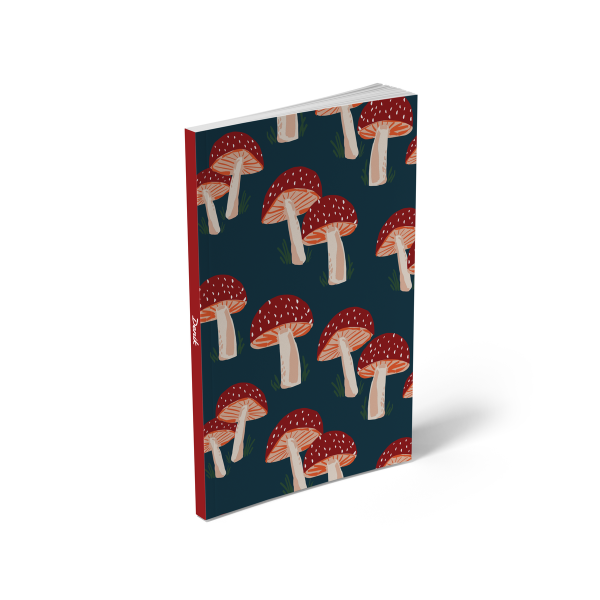 Navy Mushrooms  Soft Touch Classic Layflat Notebook