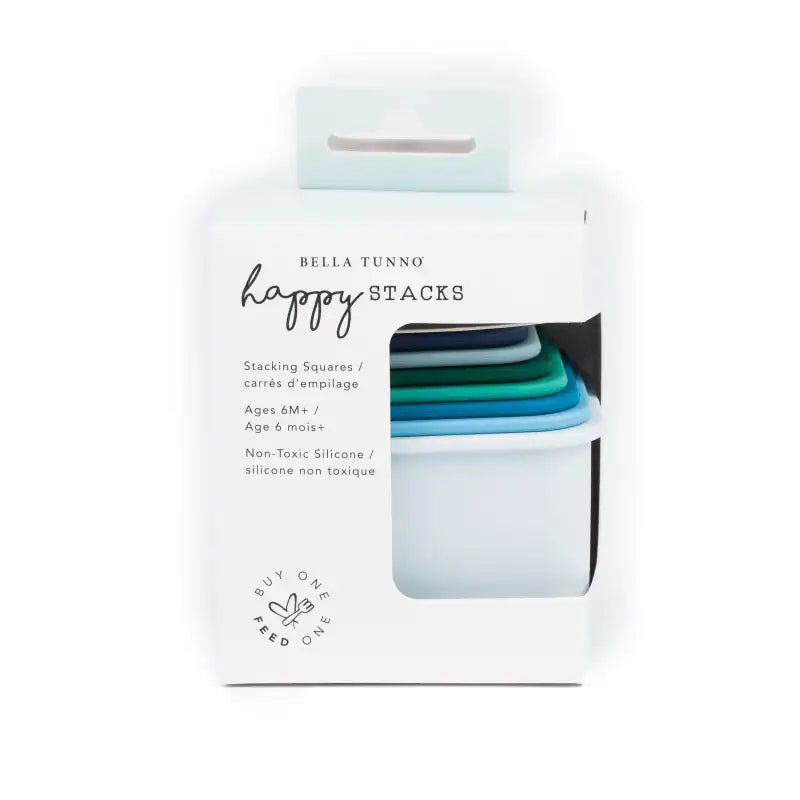 Modern Brights Happy Stacks | Square Silicone Stacking Cups