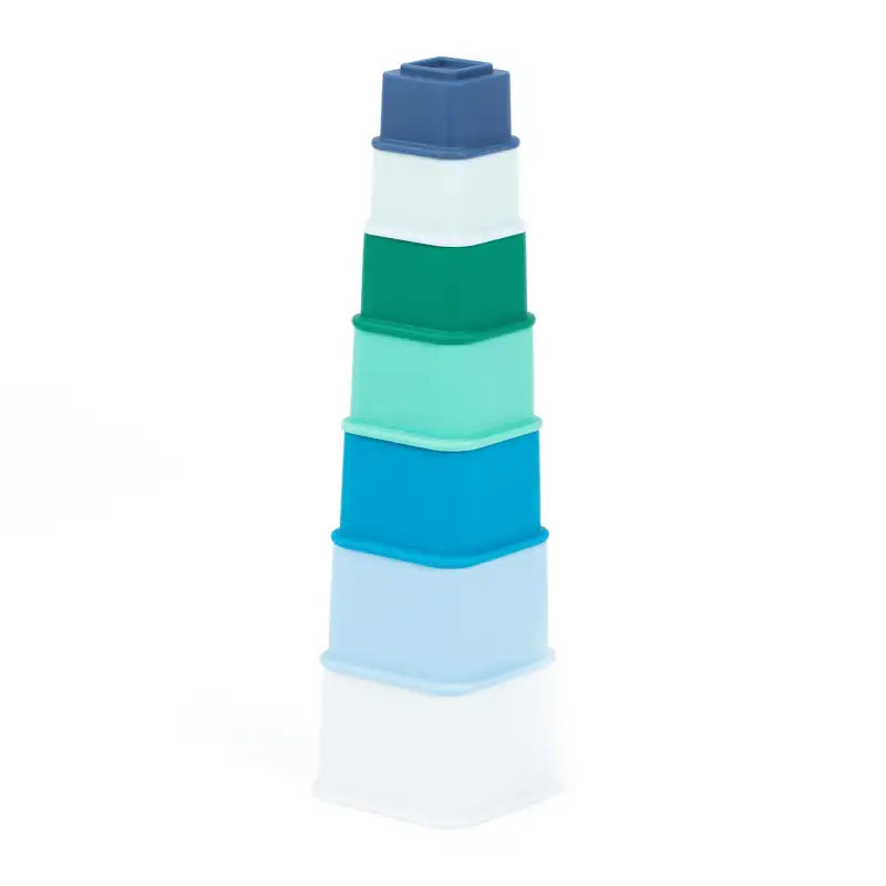 Modern Brights Happy Stacks | Square Silicone Stacking Cups
