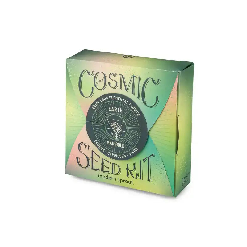 Cosmic Seed Kit packaging with gradient design on a white background