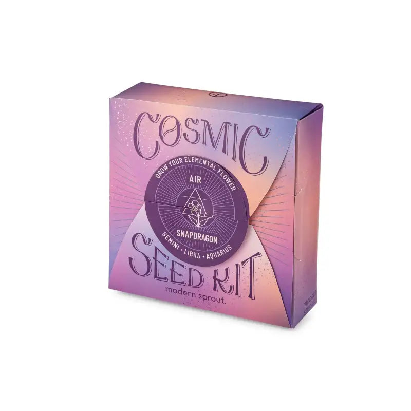 Cosmic Seed Kit packaging with gradient design on a white background