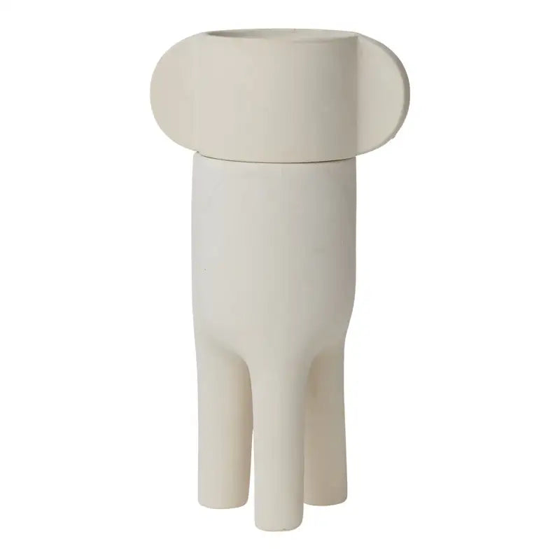 Dache White ceramic vase with a unique design on a white background