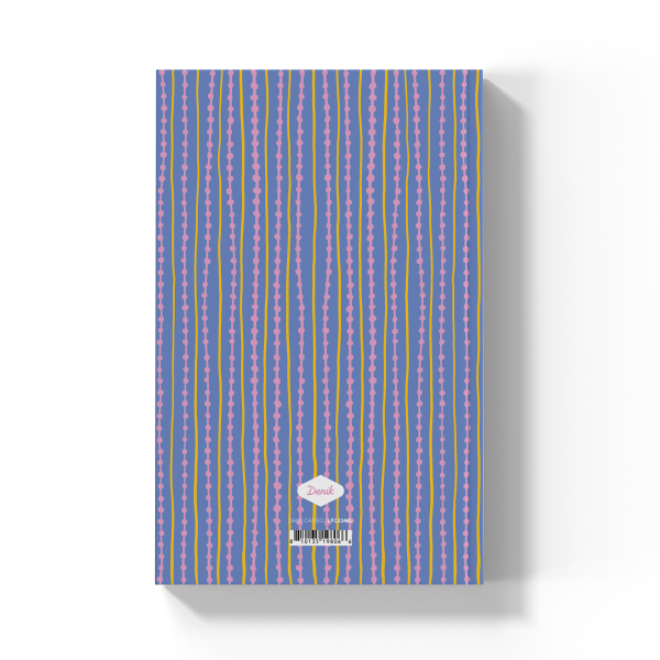 back cover of journal with stripe print