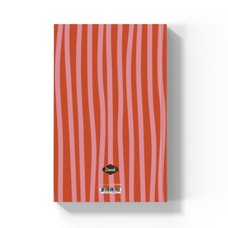 red striped back cover of notebook journal