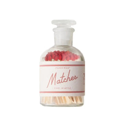 Jar of matches with a label on a white background