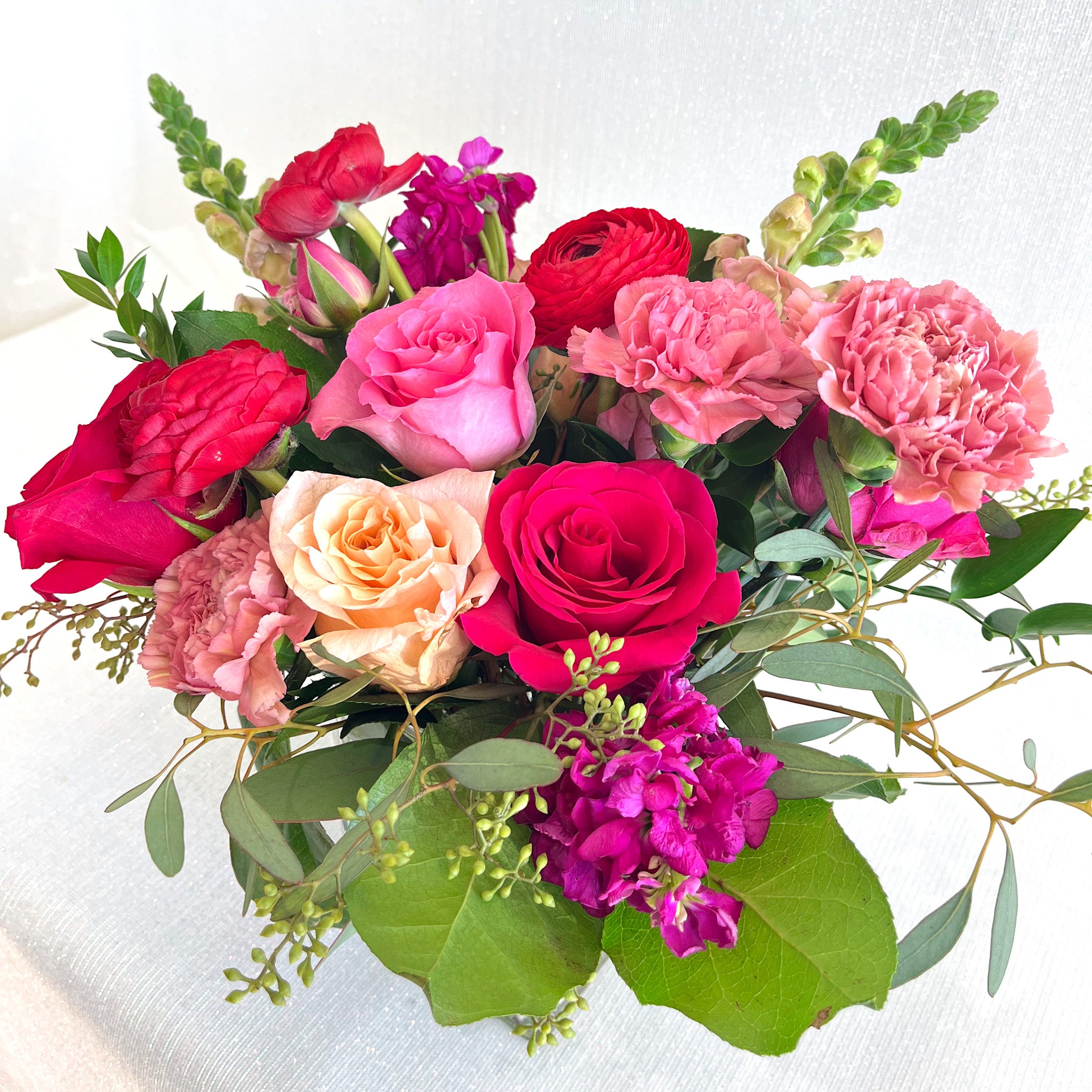 PRE-ORDER VALENTINE'S | Bombshell - Florist Design in Hot Pink, Reds + Peaches