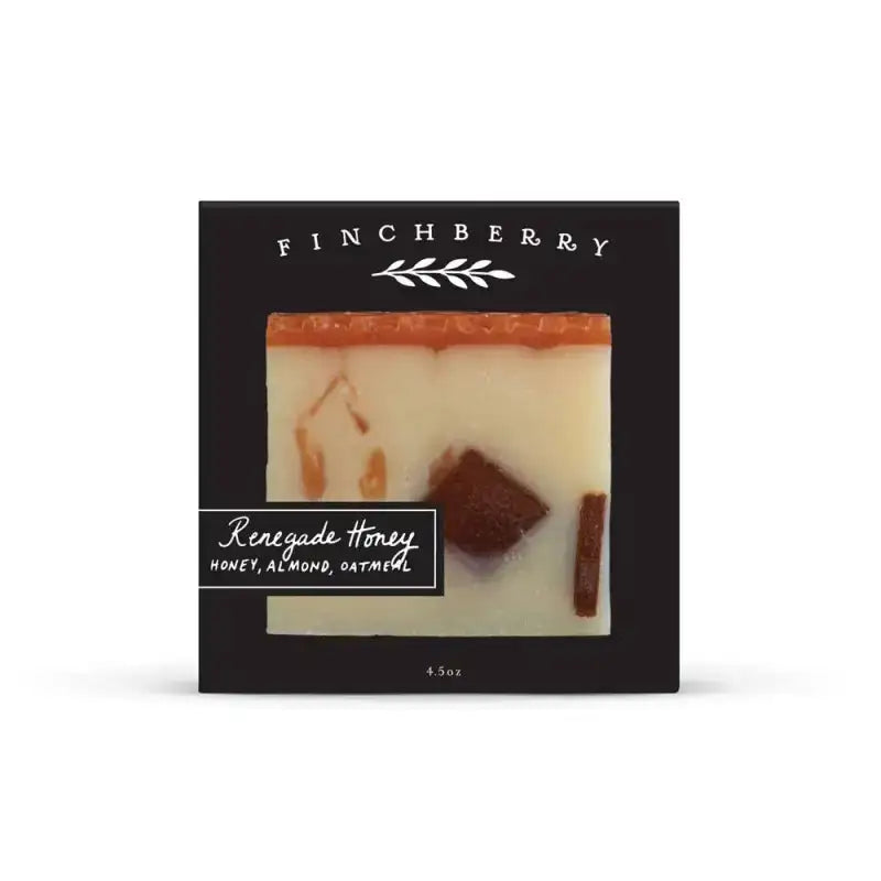 Finchberry Renegade Honey soap bar packaging on a white background