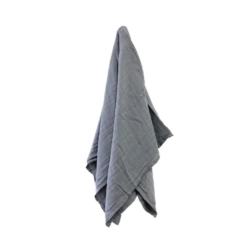 Gray textured towel on a white background