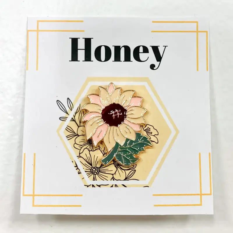 Card with floral design and 'Honey' text on a white background