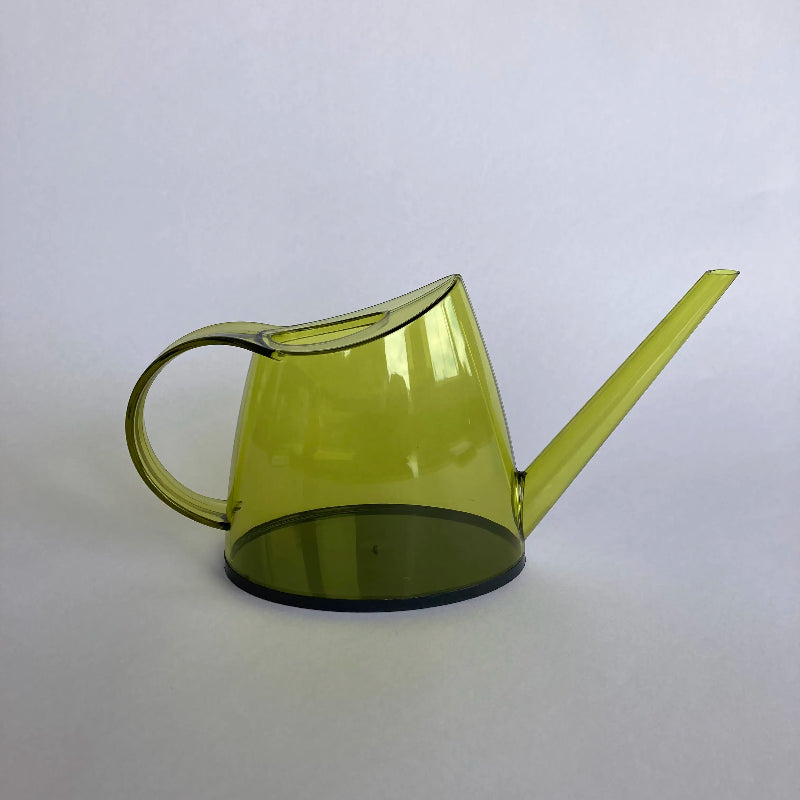 Resin indoor watering can with long spout in light green for houseplants