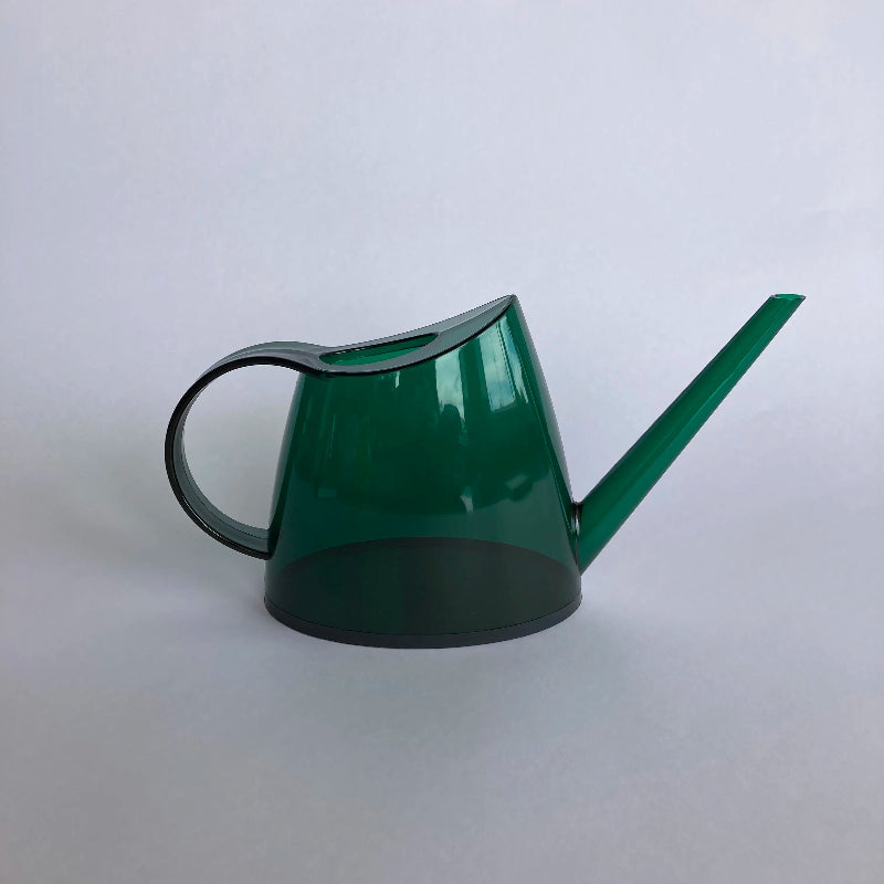 Resin indoor watering can with long spout in dark green for houseplants