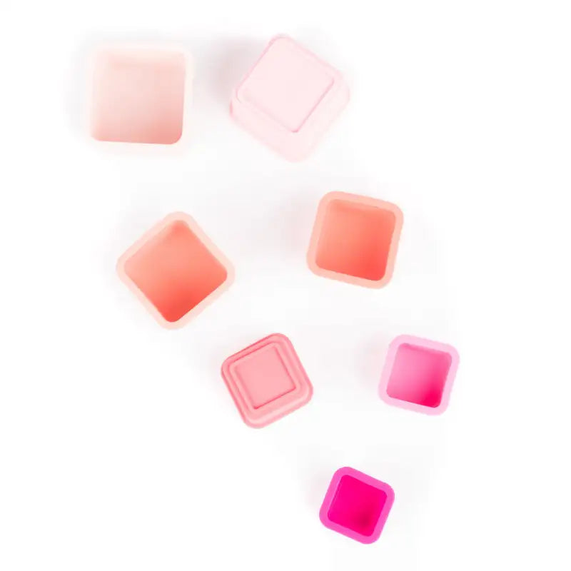 Modern Brights Happy Stacks | Square Silicone Stacking Cups