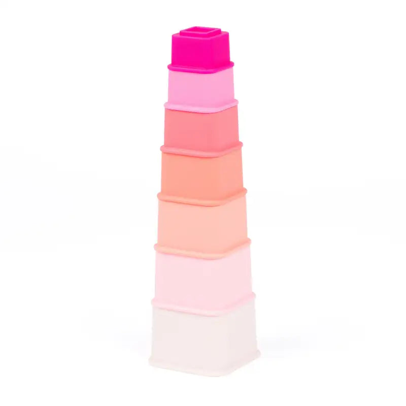 Modern Brights Happy Stacks | Square Silicone Stacking Cups