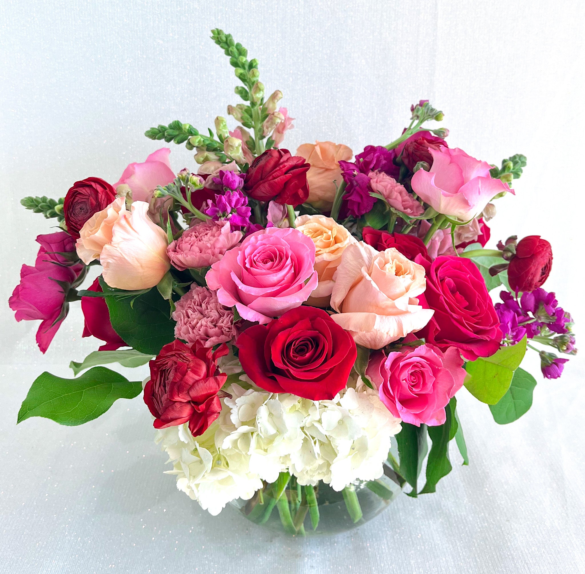 PRE-ORDER VALENTINE'S | Bombshell - Florist Design in Hot Pink, Reds + Peaches