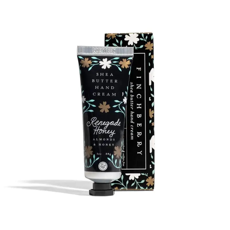 Hand cream with floral packaging on a white background