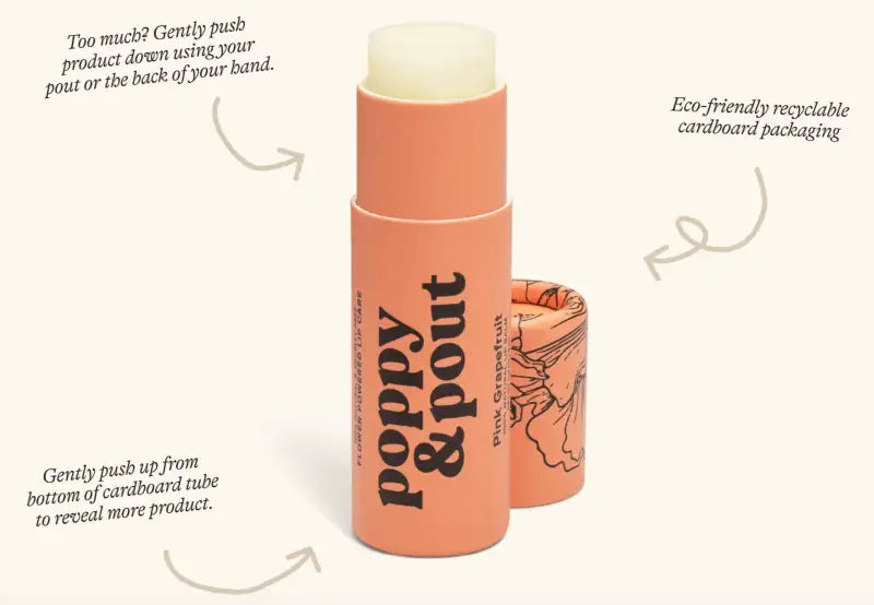 Lip balm with eco-friendly cardboard packaging on a white background