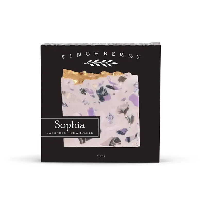 Finchberry Sophia soap packaging on a white background