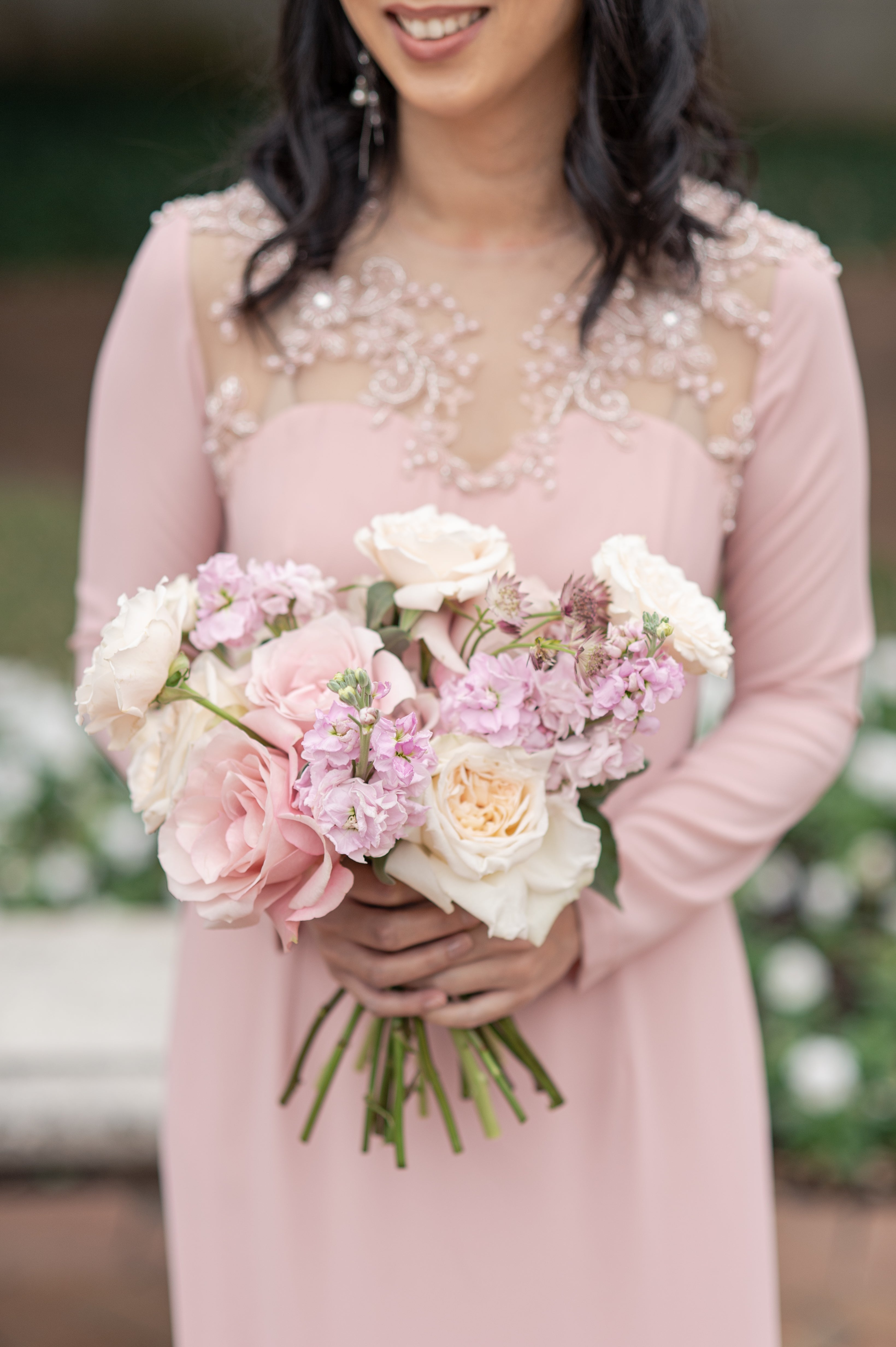 Hive Collection: Bridesmaid Bouquet in Soft Berry Buzz |  - Lizzie Bee's Flower Shoppe