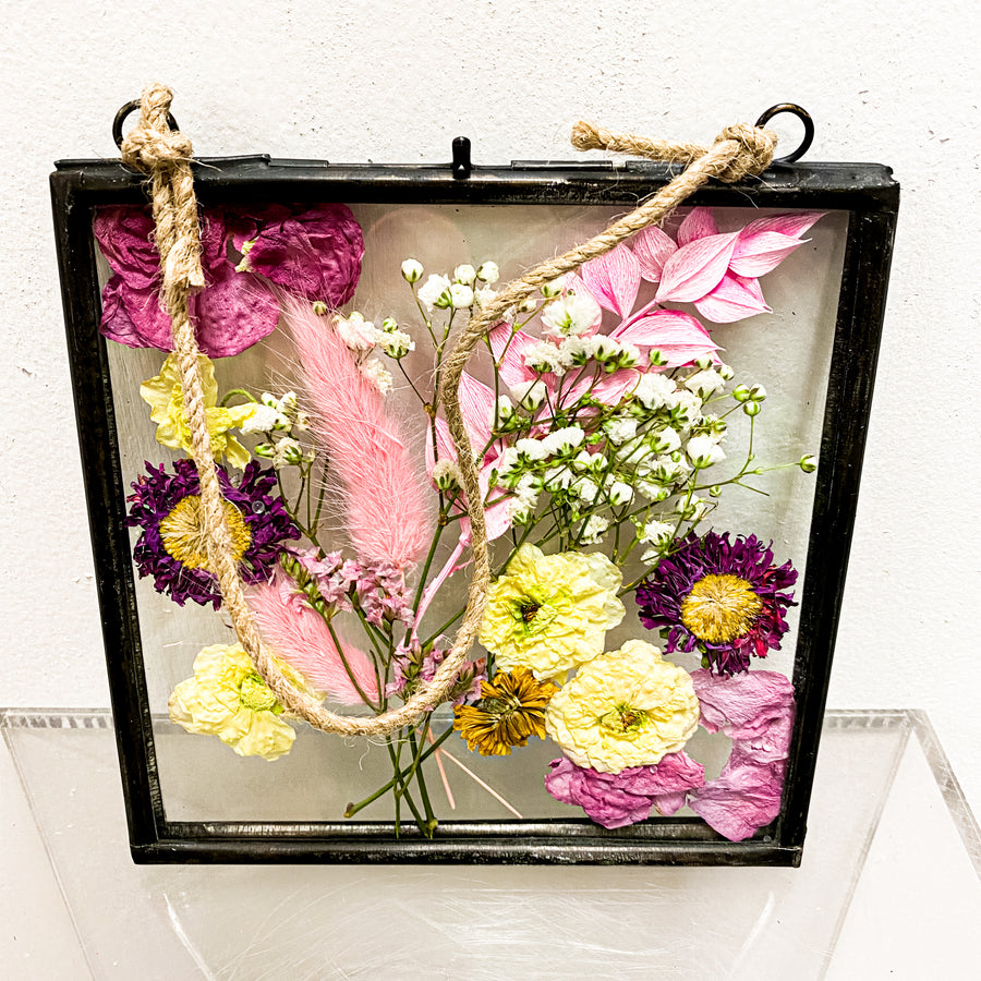 Pressed Flowers in Hanging Frame | Decor - Lizzie Bee's Flower Shoppe