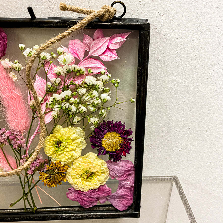 Pressed Flowers in Hanging Frame | Decor - Lizzie Bee's Flower Shoppe