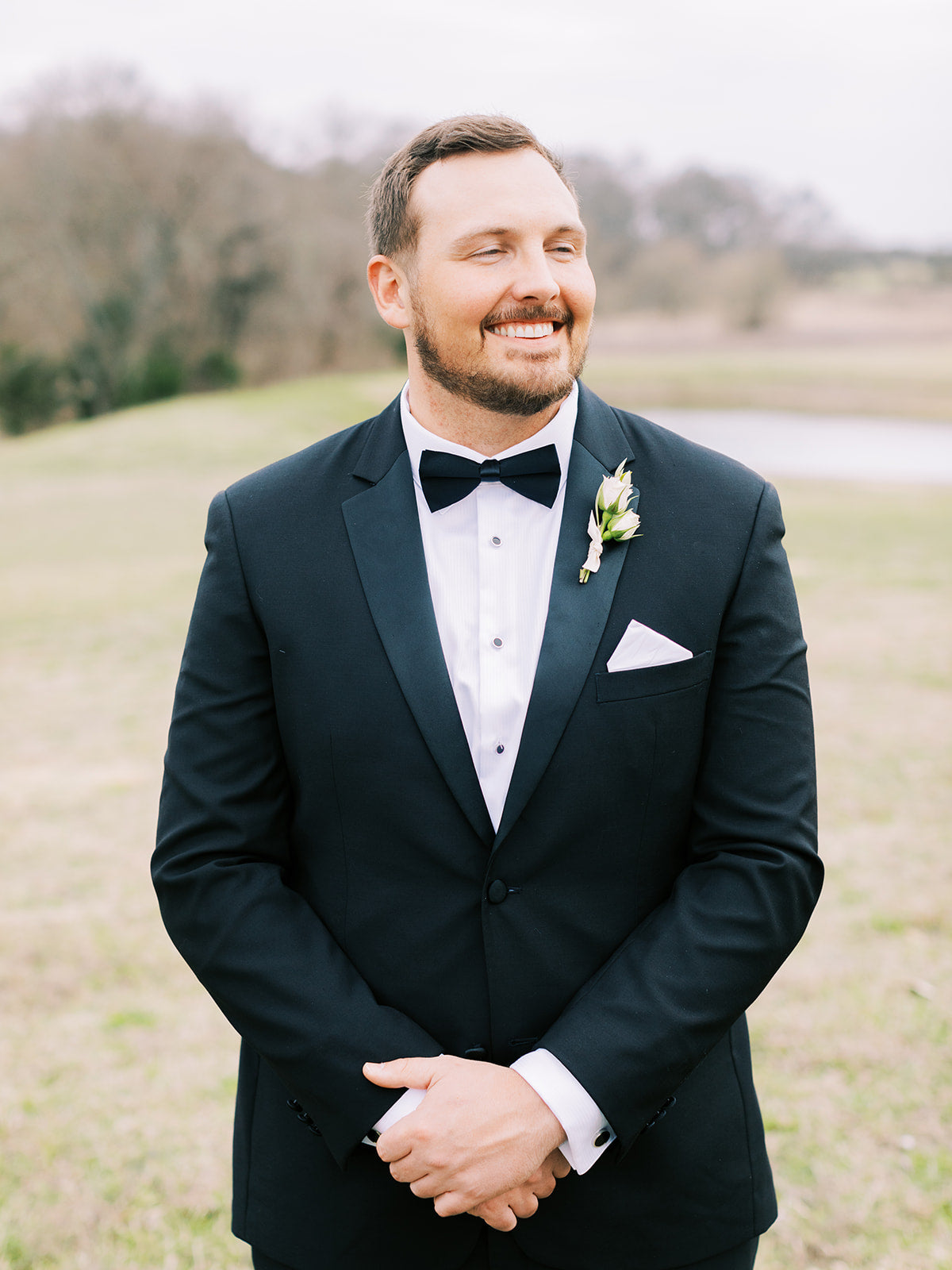 Hive Collection: Boutonniere in Royal Romance |  - Lizzie Bee's Flower Shoppe