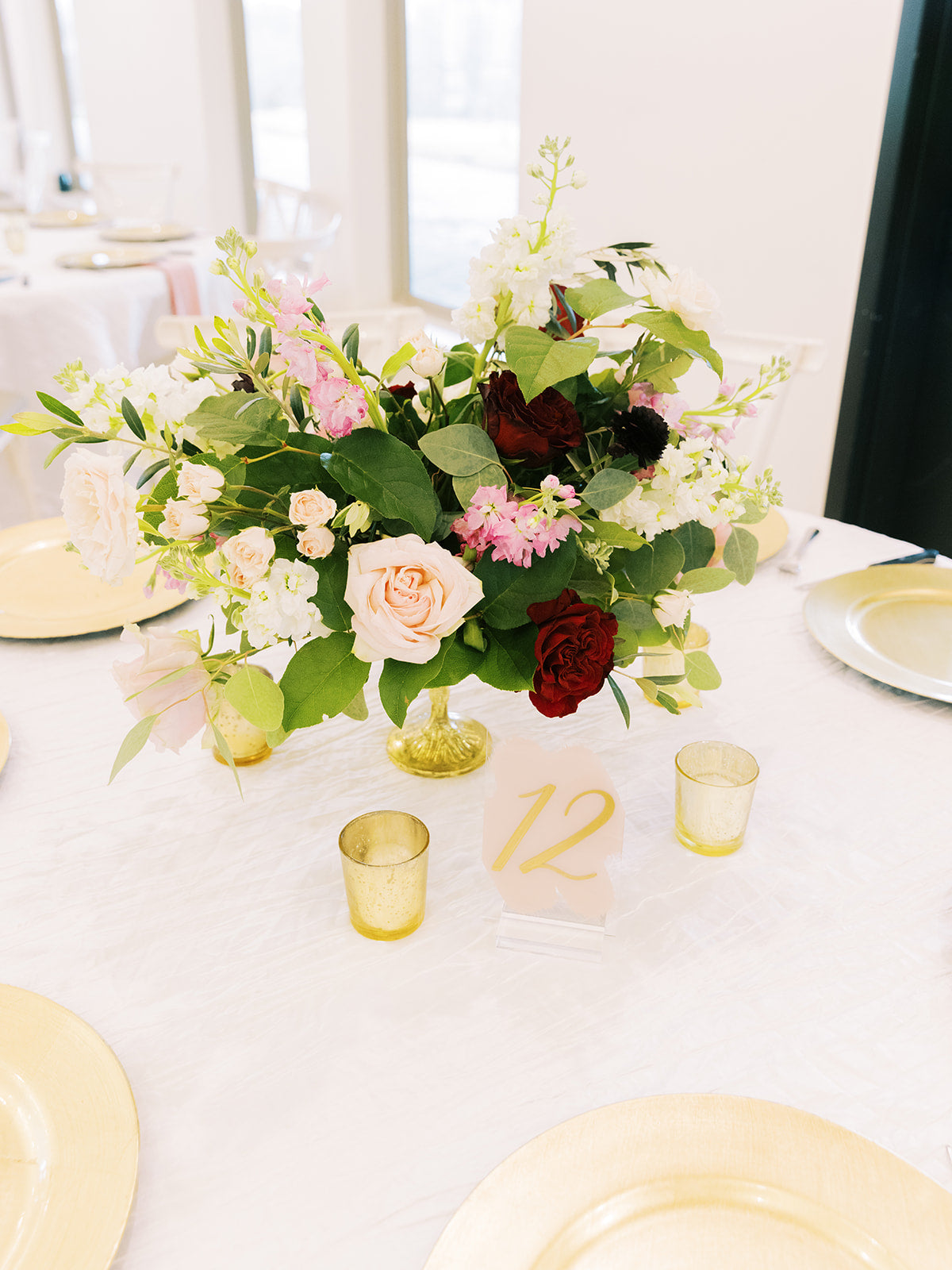 Hive Collection: Large Compote Centerpiece in Royal Romance |  - Lizzie Bee's Flower Shoppe