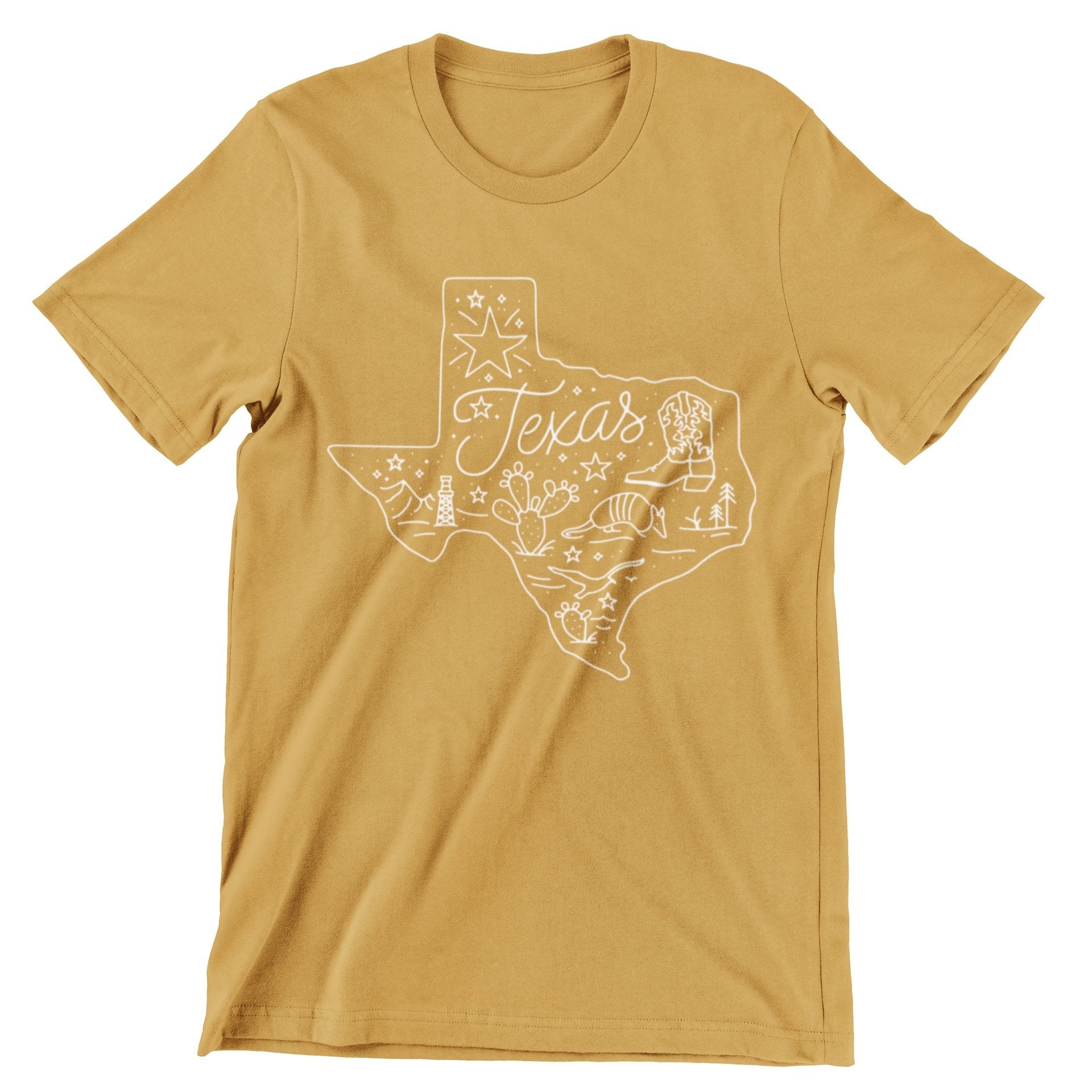 Around Texas mustard graphic cotton T-shirt