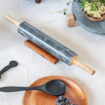 Rolling Pin with Handles and Holder